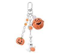 ZBIianxer Pack d ' accessoires de porte-clés d ' halloween faits à la main, comprenant des cloches du diable effrayantes et des pendentifs en résine de citrouille, ensemble de porte-clés créatifs