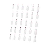 ZBIianxer Paquet de 30 bouteilles à presser polyvalentes, conception anti-fuite et lignes de mesure pour les essentiels de cuisine, récipient à liquide scellé à capuchon rouge