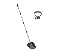 ZBIianxer Pelle à fumier en Fer Robuste avec Bords dentelés de 25, 4 cm et poignée Extensible pour poulaillers, élimination des déchets, Pelle à crottes de Poulet en métal avec poignée Amovible