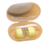 ZBIianxer Pince à épiler portable Compagnon Boîte Compagnon Compact Réservoir de contact oculaire amovible pour l'entretien des lentilles souples et dures, Jaune