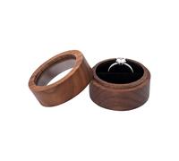 ZBIianxer Porte-bagues en bois minimaliste, vitrine à compartiment simple et Double pour alliances et porte-bijoux de proposition