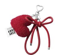 ZBIianxer Porte-clés avec nœud papillon en peluche en forme de cœur pour à main, breloque de voiture créative pour décoration de