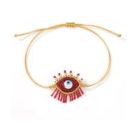 ZBIianxer réglable de Charme d ’ Oeil de Perle de Verre Blanc pour des Couples Faits à la Main Bijoux inspirés de Dopamine de Charme d ’ Oeil de