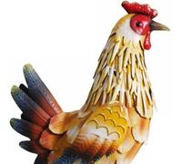 ZBIianxer Sculpture de Chanticleer imperméable supplémentaire, Substance de Fer Rurale, Installation Simple, Accent décoratif pour Tout Le Monde, Statue de Coq immunisée Contre Les intempéries