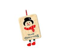 ZBIianxer Serviette à Main en Polaire Corail, thème de noël brodé, à Suspendre, Doux et Absorbant, torchon de Cuisine réutilisable, Serviette de Cuisine de noël