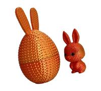 ZBIianxer Statue d ' œufs de Pâques en Forme de Lapin tricoté géométrique, pièce décorative Unique fabriquée à la Main pour Les Bureaux, soulagement du Stress, décoration pour Amateurs d ' Art