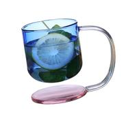 ZBIianxer Tasse en verre borosilicate à effet flottant moderne avec poignée ergonomique, tasse à café, maison, cuisine, essentiel, tasse en verre pour boisson chaude et froide