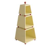 ZBJDX BibliothèQue Modulaire TrapéZoïDale CréAtive, Tour De BibliothèQue sur Pied avec 3 Compartiments De Rangement, éTagèRe en MDF IdéAle pour Les Petits Espaces,Jaune