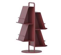 ZBJDX éTagèRe De Lecture en MéTal, éTagèRe CréAtive en Forme De Sapin De NoëL, BibliothèQue sur Pied, à Placer à CôTé du Canapé Ou du Lit,Rouge