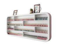 ZBJDX éTagèRe Murale De Rangement pour Vernis à Ongles PréFéRéE des Filles, éTagèRe Murale Blanche pour Vernis à Ongles, Organisateur en Bois pour Huiles Essentielles Et Vernis à Ongles,1.2m