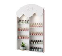 ZBJDX éTagèRe Murale De Rangement pour Vernis à Ongles PréFéRéE des Filles, éTagèRe Murale Blanche pour Vernis à Ongles, Organisateur en Bois pour Huiles Essentielles Et Vernis à Ongles,0.5m