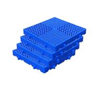 ZBJDX Lot De 4 Palettes en Plastique, Grille De Rangement pour sous-Sol, Palettes De Sol EmboîTables Et LéGèRes, Style Sergé Bleu,40 * 40cm