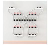ZBJDX Présentoir À Vernis À Ongles De Style Papillon, Support À Plusieurs Niveaux en Métal pour Bouteilles D'huiles Essentielles Et De Parfums, Organisateur Mural pour Vernis À Ongles,Blanc