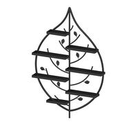 ZBJDX PréSentoir en MéTal pour Vernis à Ongles, éTagèRe De Rangement Murale pour CosméTiques, PréSentoir en Forme De Feuille pour Parfums Et Huiles Essentielles,Noir,A