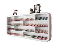 ZBJDX PréSentoir Mural pour Vernis à Ongles, PréSentoir Ouvert en Bois pour CosméTiques, Support Suspendu pour Bouteilles D'Huiles Essentielles Et De Parfum, Blanc,1.2m