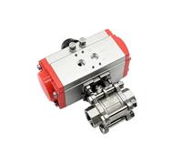 ZBJGBUIA Pompe à Engrenages hydraulique DN100 Double Effet, Commande pneumatique, actionneur Bille en Acier Inoxydable