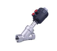 ZBJGBUIA Vanne pneumatique à Vapeur Haute température et Corrosion série DN, vanne d'angle Filetage Interne de Type Y(DN40 Plastic Head)