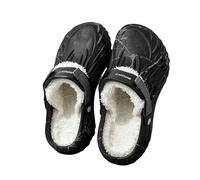 ZBJZUIMEI Pantoufles Grandes Chaussons De Coton Chaud Amovibles Eva Léger Antidérapant Chaussures Jardin Perforées Plage D'été pour Hommes-noir-45