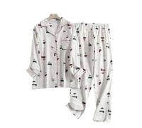ZBJZUIMEI Pyjama Coton Flanelle Pantalon De Féminin pour Femmes Ensembles Pyjamas Lambe À La Nuit-21-m