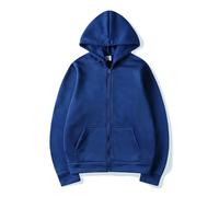 ZBJZUIMEI Sweat-Shirt à Capuche Fashion Casual Black Gris Blue Zipper Sweat Hip Hop Street Wear Sweatshirts Skateboard Men Femme Pullover Masculin-Bleu-s