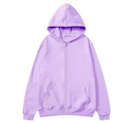 ZBJZUIMEI Sweat-Shirt à Capuche Fashion Casual Black Gris Blue Zipper Sweat Hip Hop Street Wear Sweatshirts Skateboard Men Femme Pullover Masculin-Violet Léger-s