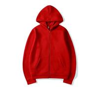 ZBJZUIMEI Sweat-Shirt à Capuche Fashion Casual Black Gris Blue Zipper Sweat Hip Hop Street Wear Sweatshirts Skateboard Men Femme Pullover Masculin-Rouge-s