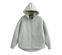 ZBJZUIMEI Sweat-Shirt à Capuche Zip Sweats Automne Manches Longues Surdimensionnées pour Femmes Surdimension-Gris-s