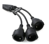 ZBLZGP Câble Adaptateur IEC 320 C14 mâle vers Prise européenne Schuko Femelle pour Cordon d'alimentation UPS PDU (CEE 7/7 mâle-3*CEE 7/7 Femelle)