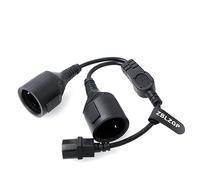ZBLZGP Câble Adaptateur IEC 320 C14 mâle vers Prise européenne Schuko Femelle pour Cordon d'alimentation UPS PDU (C14 mâle-2*CEE 7/7 Femelle)