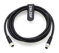 ZBLZGP Câble d'actionneur M8 4 broches pour automatisation industrielle étanche connecteur électrique 4 broches mâle vers femelle A codé prise pour appareil réseau Profibus IO Link 2 m