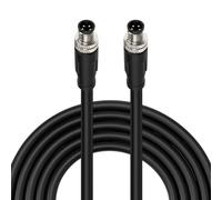 ZBLZGP Câble de connecteur électrique circulaire étanche M8 A code 4 broches mâle vers mâle 8 mm IP67 étanche industriel connecteur circulaire câble fil 2 m