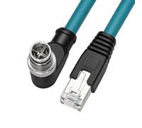 ZBLZGP Câble de raccordement industriel M12 X-Code vers RJ45 à angle droit 10 G Cat6A S/FTP blindé GigE pour capteurs Keyence IV3, Datalogic Matrix et Cognex 5 m