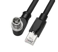 ZBLZGP Câble Ethernet RJ45 ultra blindé M12 8 broches X-Code RJ45 pour une transmission précise de données dans les laboratoires 30 cm