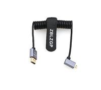 ZBLZGP Câble HDMI 8K HDMI 2.1 pour Xbox Serries X, PS5, PS4, PS4, Chromebook, ordinateurs portables, 60 Hz, câble répartiteur HDMI (micro HDMI, coude à gauche, spiralé)