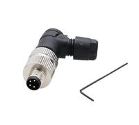 ZBLZGP Connecteur de capteur M8 Connecteur femelle mâle étanche (angle droit mâle, 1 paquet de 4 broches)