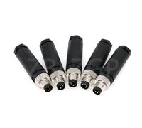 ZBLZGP Connecteur de capteur M8 étanche mâle femelle - Connecteur électrique à vis filetée (mâle, lot de 5 4 broches)