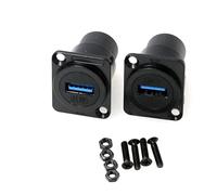 ZBLZGP Lot de 2 connecteurs USB 3.0 de type D en métal femelle vers femelle pour module USB, transmission de données, adaptateur de passage à souder