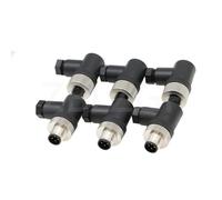 ZBLZGP Lot de 3 connecteurs circulaires M12 à 4 broches étanches mâles femelles à angle droit - Raccord électrique fileté - 12 mm - Connecteur non blindé industriel aéronautique