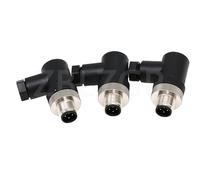 ZBLZGP Lot de 3 fiches de capteur M12 étanches - Connecteur à vis - Connecteur électrique (angle droit mâle, 4 broches)