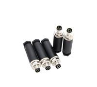 ZBLZGP Lot de 5 connecteurs étanches M8 B-Code 5 broches mâle droit Aviation Plug Vis à souder fileté Connecteur capteur d'accouplement