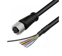 ZBLZGP M12 Aviation Câble de signal blindé 17 broches avec capteur de code A pour Datalogic Deloitte Sick YF2ASD (femelle droit, codage A 17 broches, 5 m)