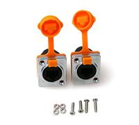 ZBLZGP RJ45 Panneau Mount Réseau Ethernet Signal Connecteur IP65 Étanche Coupleur RJ45 Panneau Femelle CAT5 CAT6 (2 prises, Jaune)