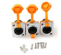 ZBLZGP RJ45 Panneau Mount Réseau Ethernet Signal Connecteur IP65 Étanche Coupleur RJ45 Panneau Femelle CAT5 CAT6 (3 prises, Jaune)