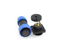 ZBLZGP SD20 Plaque carrée coupée Câble d'alimentation Connecteur étanche IP68 LED Aviation Câble d'alimentation mâle femelle pour éclairage extérieur (fiche femelle et mâle femelle, 4 broches)