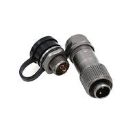 ZBLZGP Weipu Connecteur fileté en métal IP67 Connecteur de câble étanche mâle et femelle 12 mm Montage panneau aviation femelle mâle ST12 (2 broches 13 A 250 V)