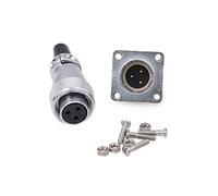 ZBLZGP WEIPU WS16 Connecteur circulaire en métal mâle à montage sur panneau étanche Connecteur de câble électrique aéronautique pour alimentation électrique (prise femelle et prise mâle, 3 broches)