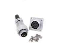 ZBLZGP WEIPU WS16 Connecteur circulaire en métal mâle à montage sur panneau étanche Connecteur de câble électrique aéronautique pour alimentation électrique (prise mâle et prise femelle, 7 broches)