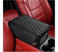 ZBMDTHEF Coussin D'Accoudoir en Cuir Voiture pour VW Tiguan MK2 R Line 2016-2023, Console Centrale Accoudoir Tapis Confortables Protection Accessoire avec 2 Sacs Rangement,A/Black