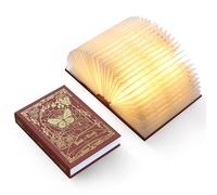 ZBOLE Lampe de livre magique de vérité - Lampe de livre LED rechargeable pour décoration d'intérieur, cadeau idéal de Noël et de rat de bibliothèque avec couverture en feuille d'or en relief, lumière