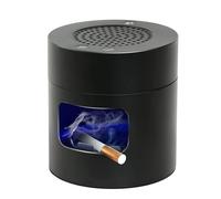 ZBOLI Cendriers sans fumée Purificateur d'air Multifonctionnel pour Cigarettes intérieur extérieur, cendrier avec Briquet cendrier sans fumée Rechargeable par USB, pour Bureau à Domicile Black
